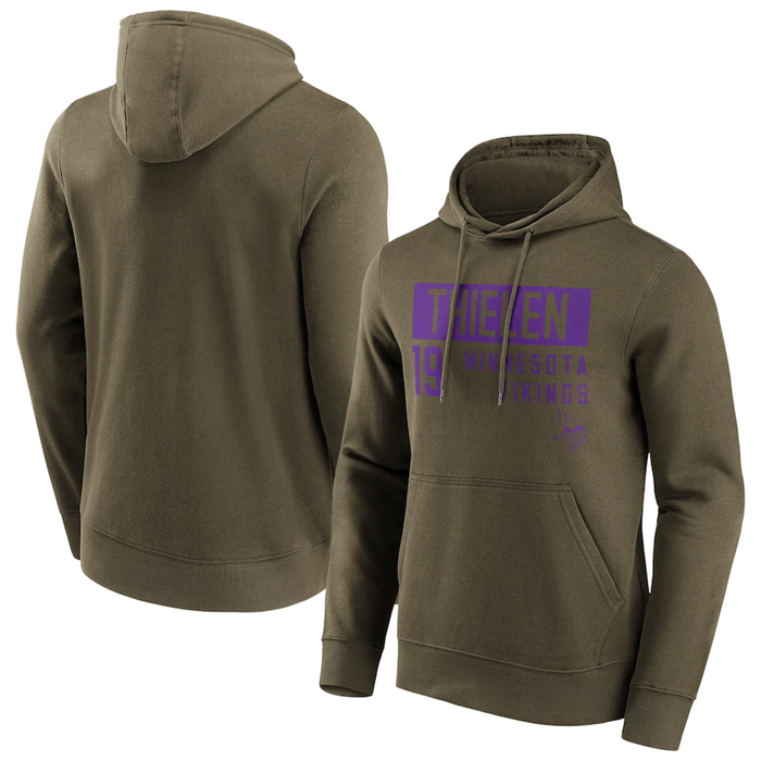 Men's Minnesota Vikings #19 Adam Thielen Fashion Name & Number Hoodie Men's Minnesota Vikings #19 Adam Thielen Fashion Name & Number Hoodie